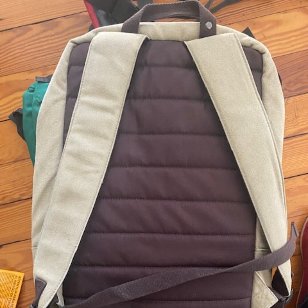 Beige Cloth Backpack - Picture 2 of 3